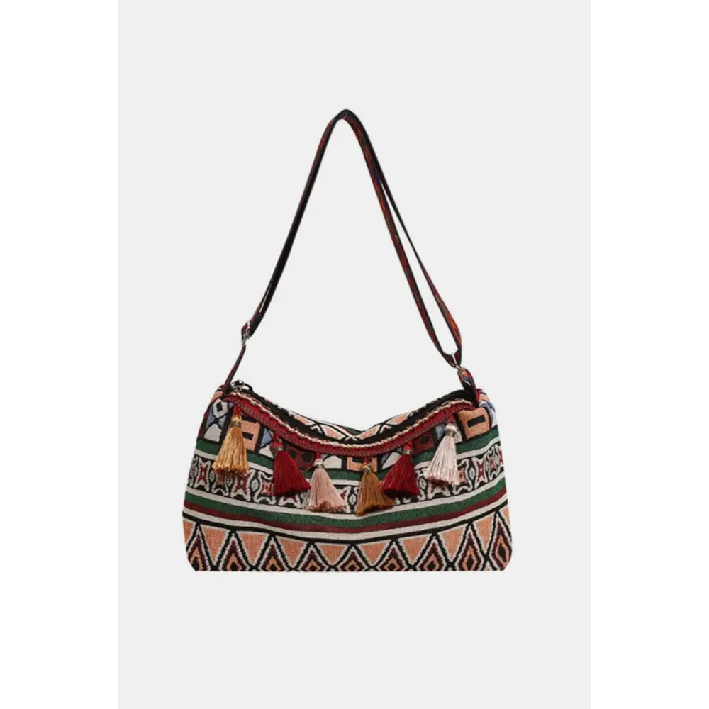 Vibrant Tassel Adjustable Strap Shoulder Bag for Stylish Adventures