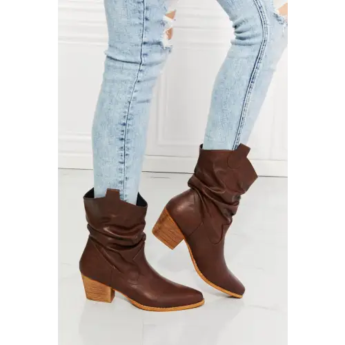 MMShoes Better in Texas Scrunch Cowboy Boots in Brown - CM Fashion