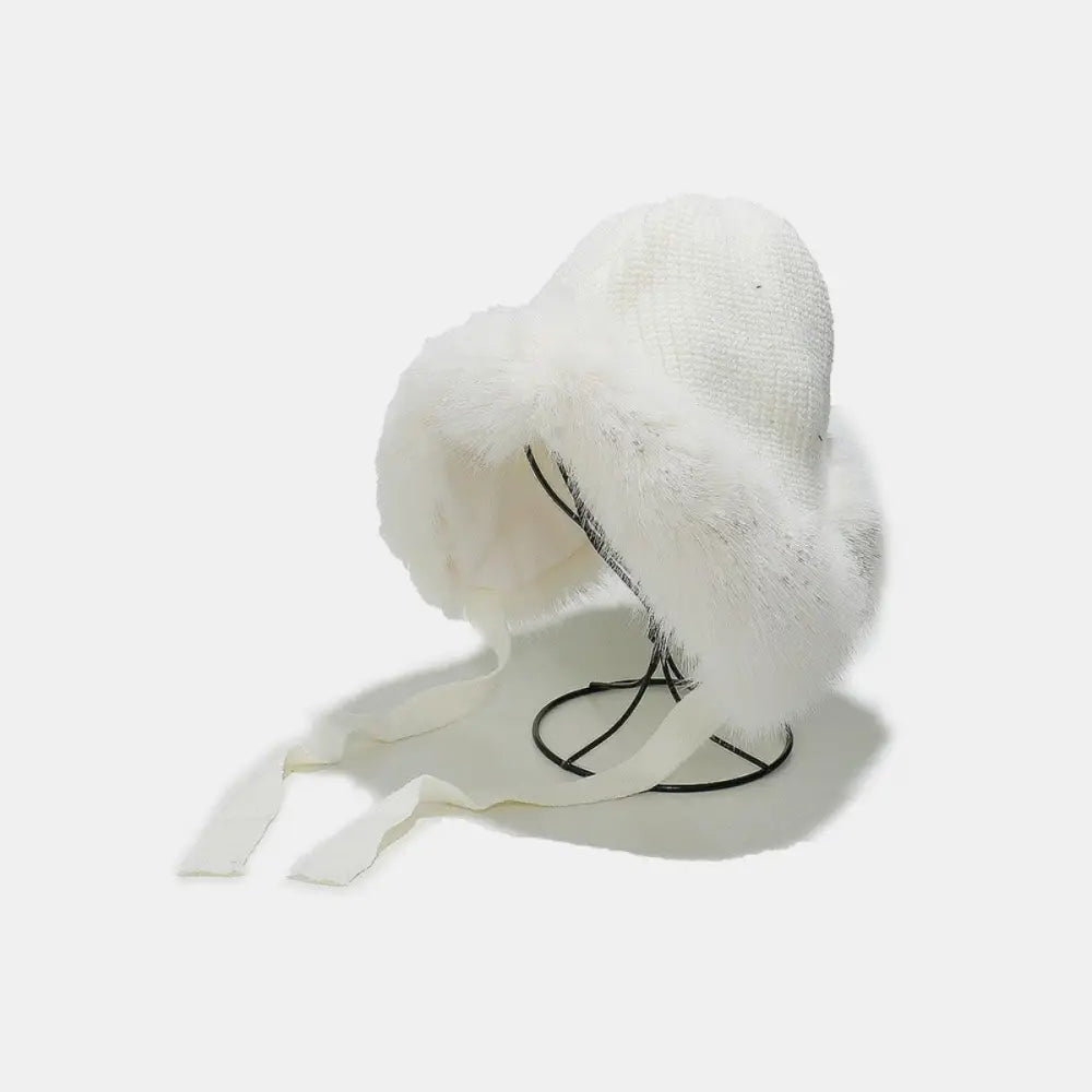 Cozy Up with Miara's Thermal Tied Fuzzy Winter Hat