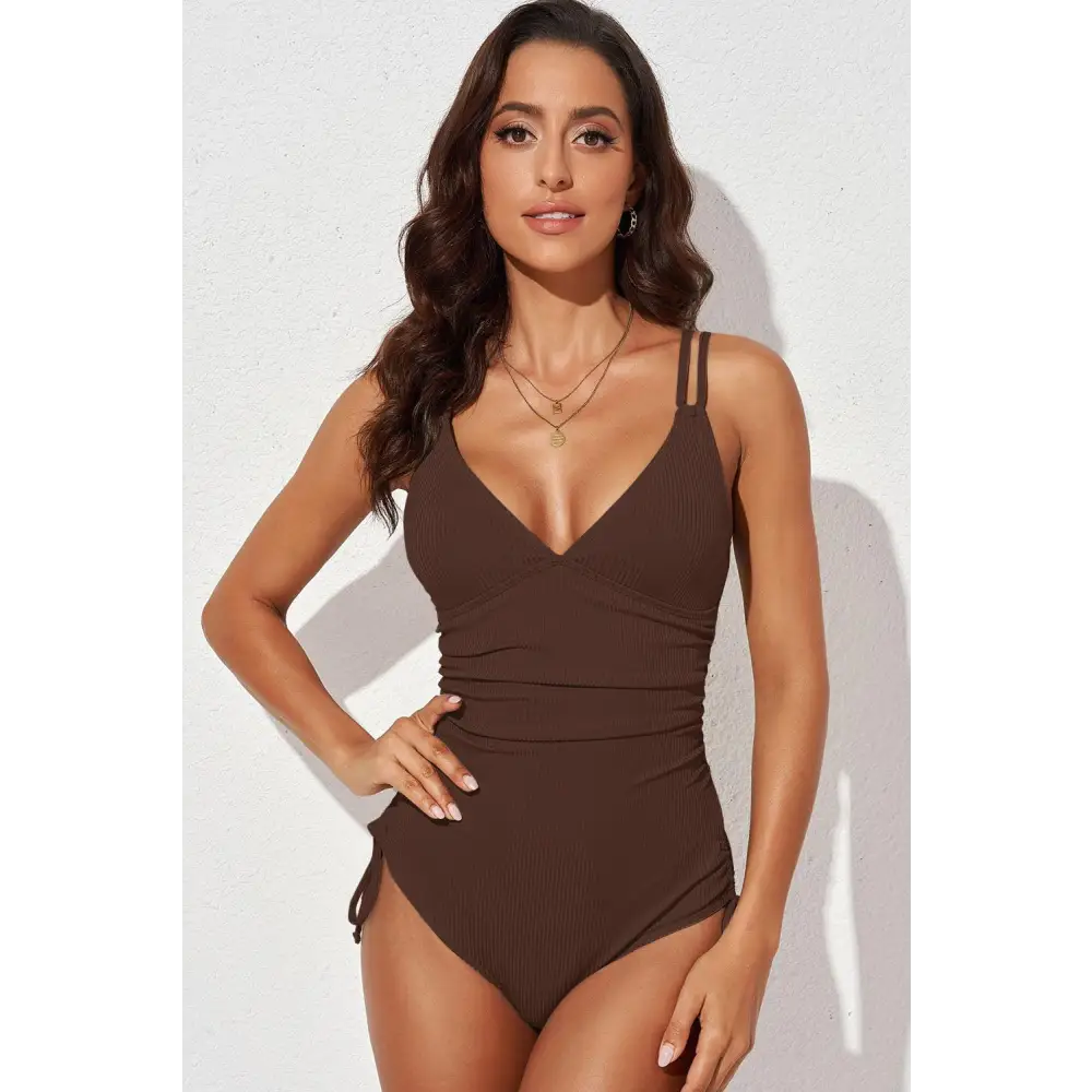 Sizzle in the Synz Tied Cutout Plunge One-Piece Swimsuit