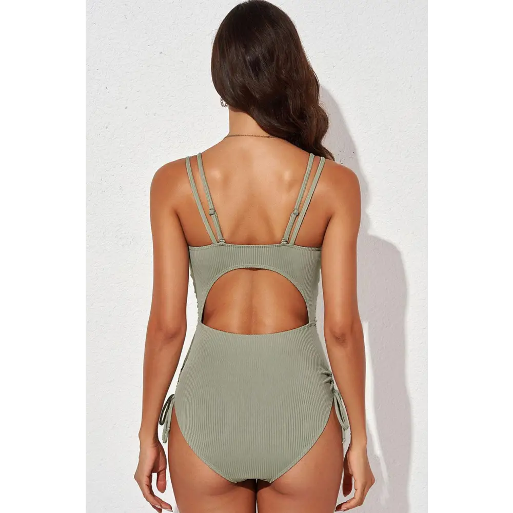 Sizzle in the Synz Tied Cutout Plunge One-Piece Swimsuit