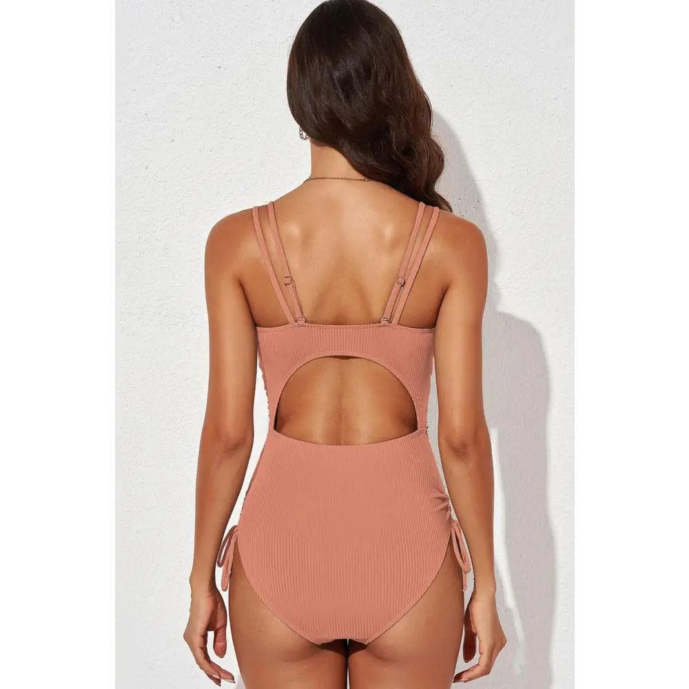 Sizzle in the Synz Tied Cutout Plunge One-Piece Swimsuit