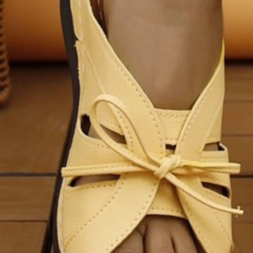 Stylish Yoma Tied Open Toe Low Heel Sandals for Summer Comfort