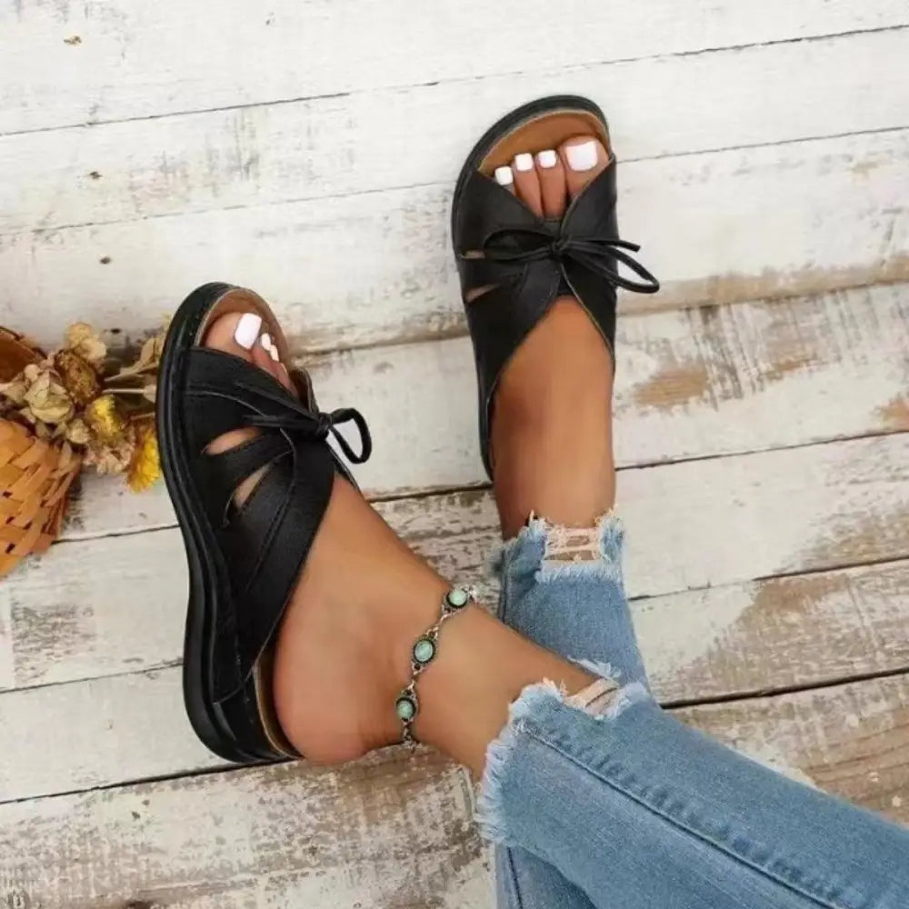 Stylish Yoma Tied Open Toe Low Heel Sandals for Summer Comfort