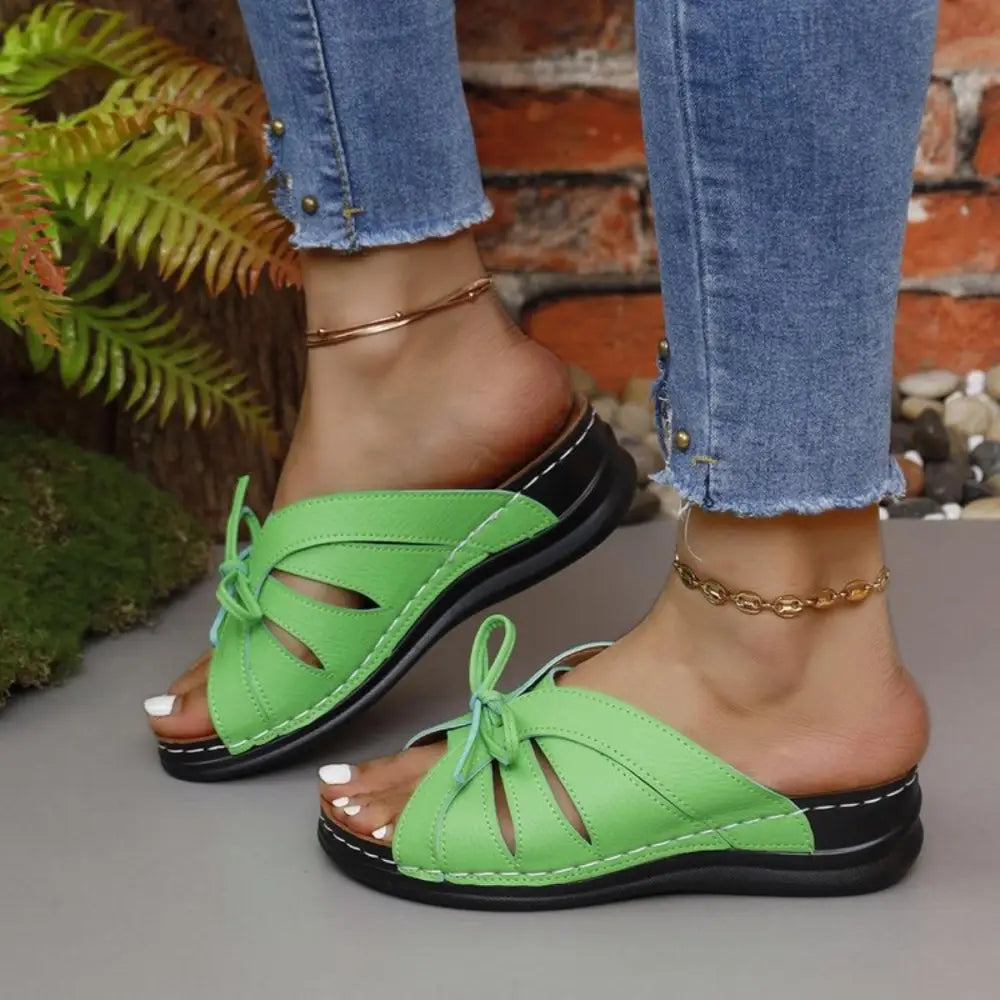 Stylish Yoma Tied Open Toe Low Heel Sandals for Summer Comfort