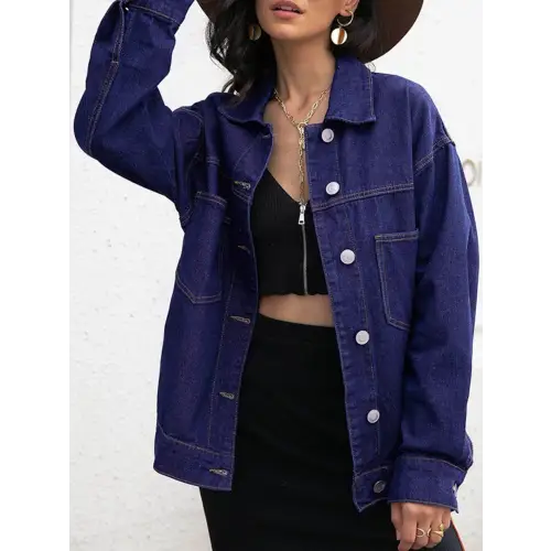 Buttoned Denim Jacket - CM Fashion