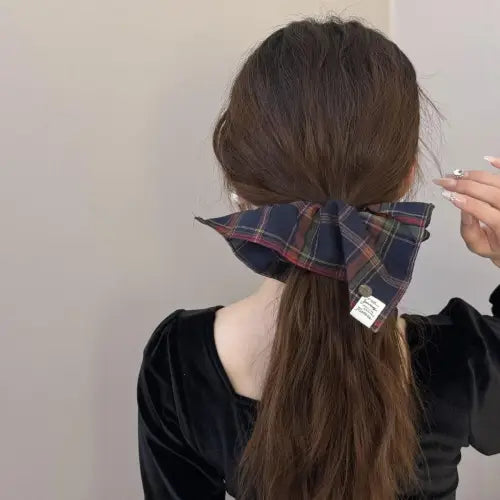 Trendy Contrast Plaid Elastic Hair Scrunchy