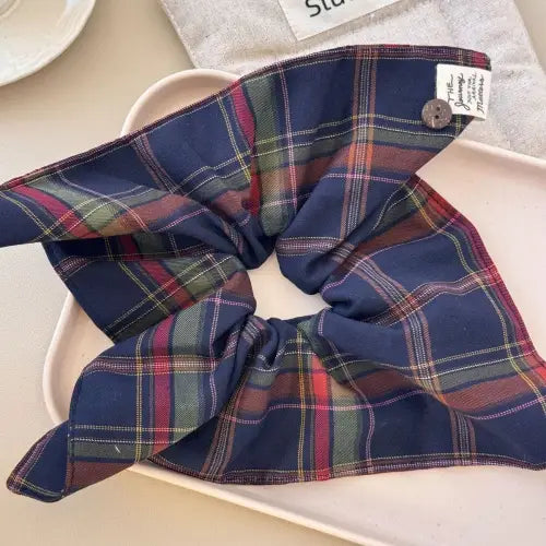 Trendy Contrast Plaid Elastic Hair Scrunchy