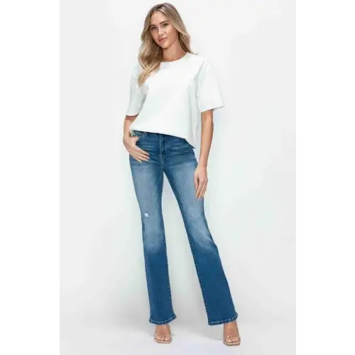 Distressed High Rise Jeans