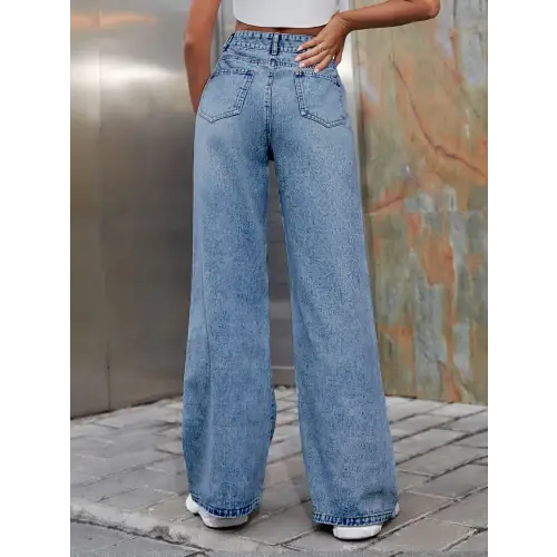 Blue Wide Leg Jeans