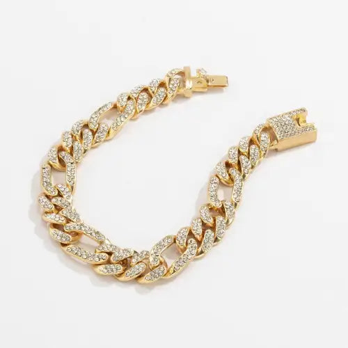 Trendy Personalized Diamond Simple Style Bracelet in Gold-Toned Elegance