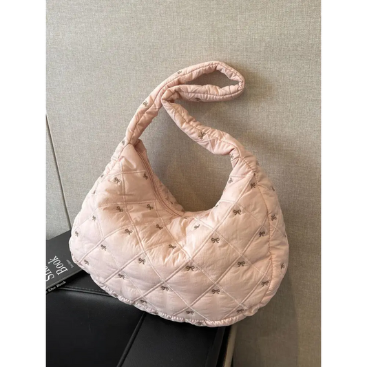 Bow Polyester Shoulder Bag - CM Fashion