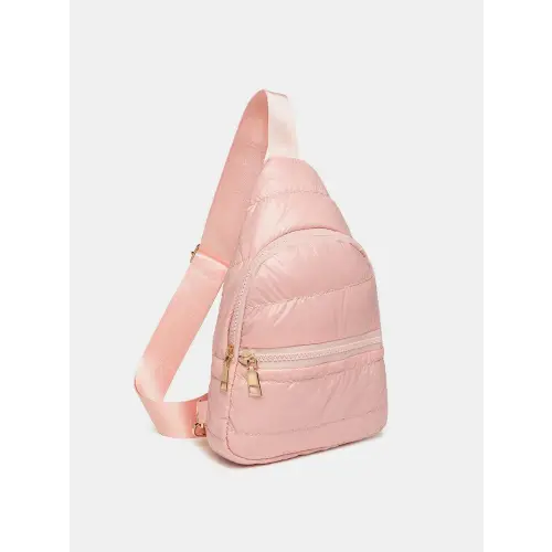 Quilted Adjustable Strap Puffy Sling Bag - CM Fashion