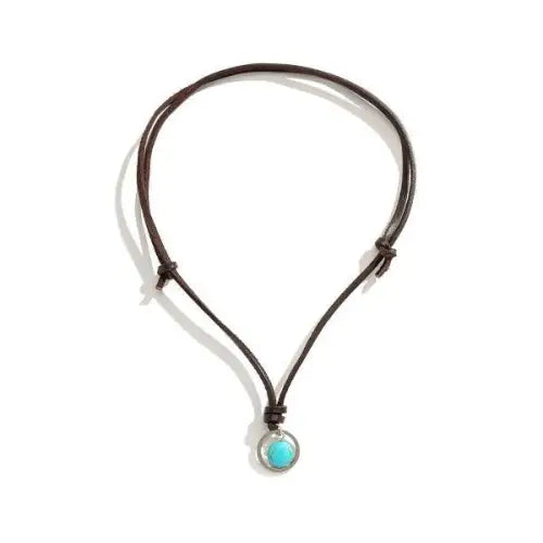 Trendy Ring Hollow Turquoise Design All-Match Necklace for Every Occasion