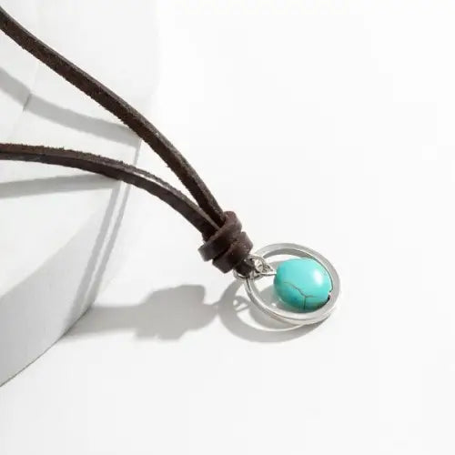 Trendy Ring Hollow Turquoise Design All-Match Necklace for Every Occasion