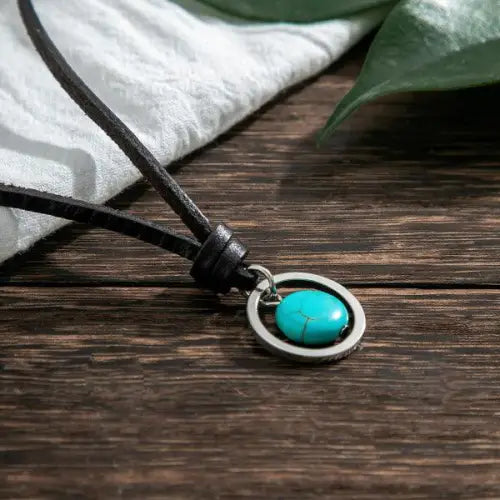 Trendy Ring Hollow Turquoise Design All-Match Necklace for Every Occasion