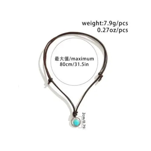 Trendy Ring Hollow Turquoise Design All-Match Necklace for Every Occasion