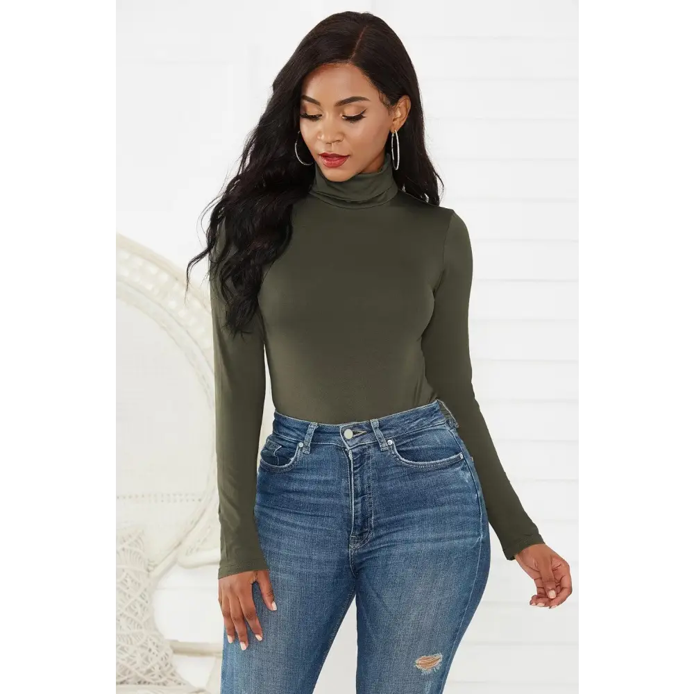 Turtleneck Long Sleeve Bodysuit