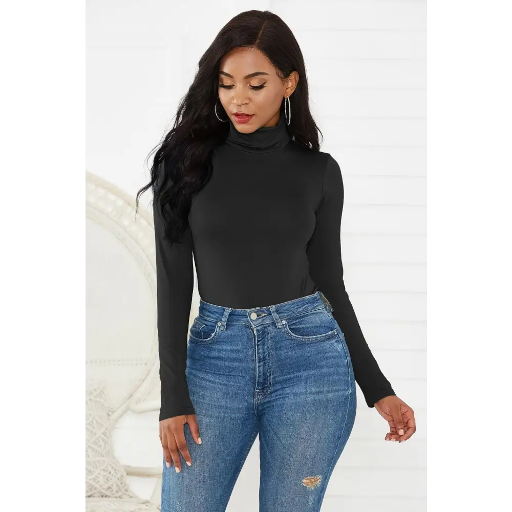 Turtleneck Long Sleeve Bodysuit