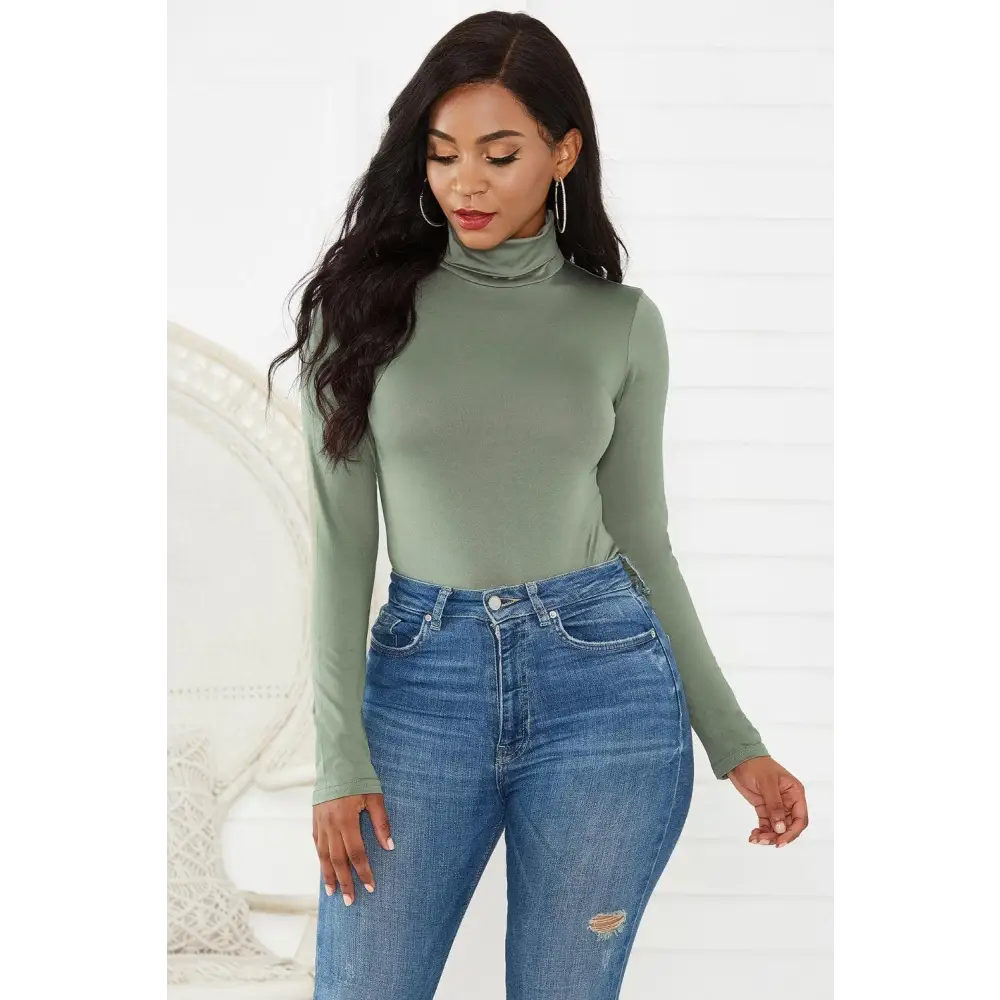 Turtleneck Long Sleeve Bodysuit