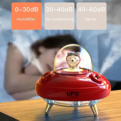 UFO Cartoon Bear Dual Nozzle Wireless Humidifier with Double Spray Mist