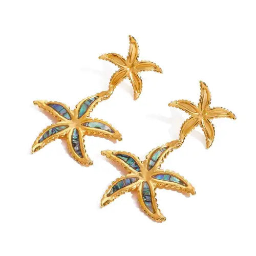 Unique Marine 18K Starfish-Shaped Earrings with Exquisite Craftsmanship