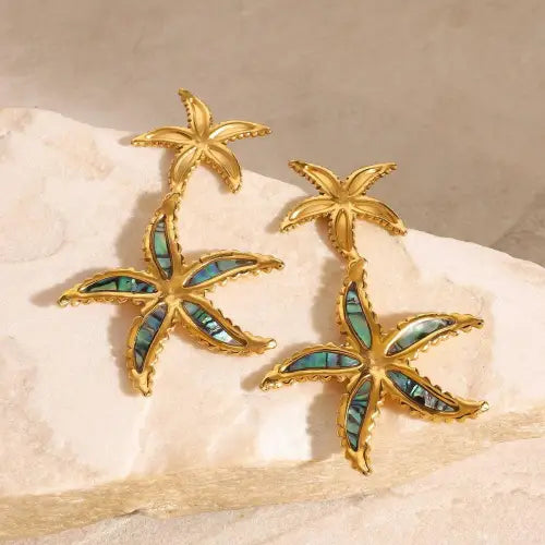 Unique Marine 18K Starfish-Shaped Earrings with Exquisite Craftsmanship