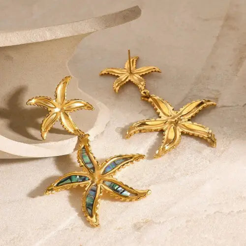 Unique Marine 18K Starfish-Shaped Earrings with Exquisite Craftsmanship