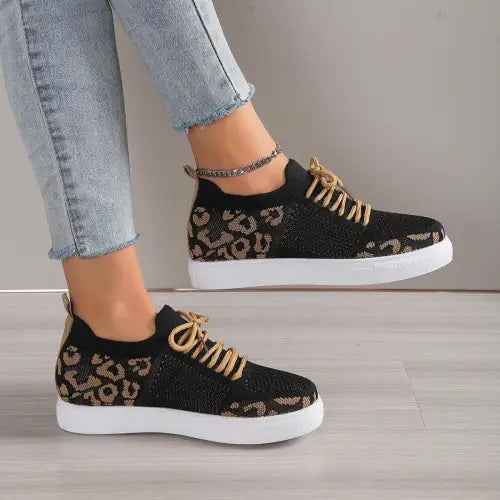 Wild Side with Yoma Leopard Flat Sneakers