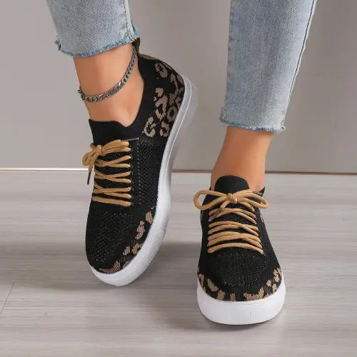 Wild Side with Yoma Leopard Flat Sneakers