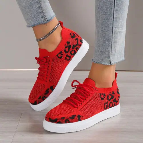 Wild Side with Yoma Leopard Flat Sneakers