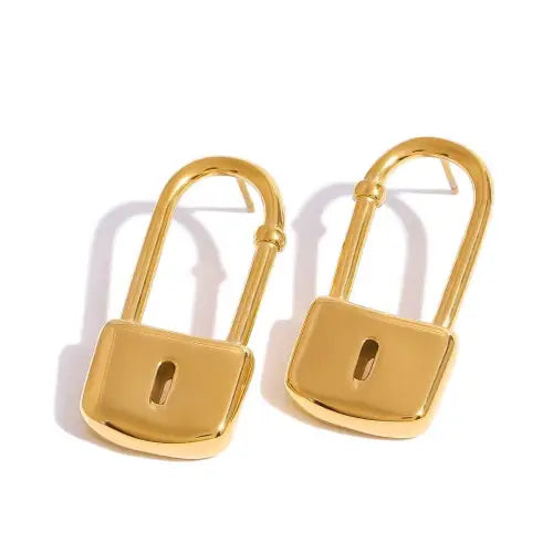 Unlock Your Style with Trendy Lock-Shaped Personalized Earrings