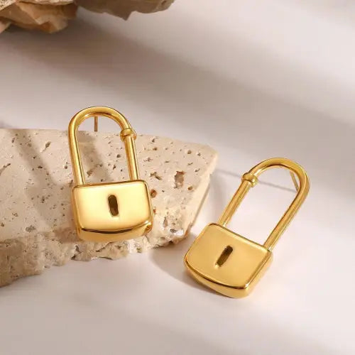 Unlock Your Style with Trendy Lock-Shaped Personalized Earrings