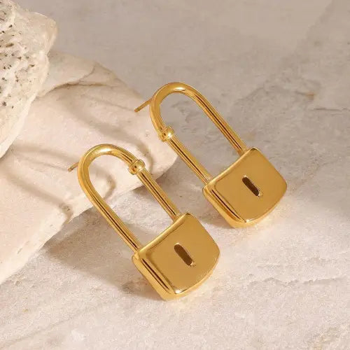 Unlock Your Style with Trendy Lock-Shaped Personalized Earrings