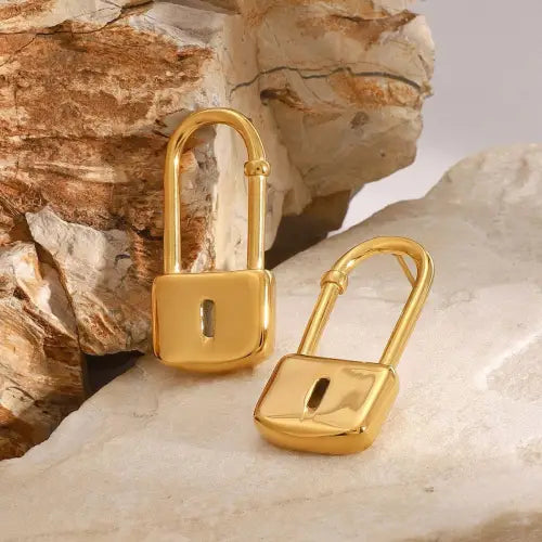 Unlock Your Style with Trendy Lock-Shaped Personalized Earrings