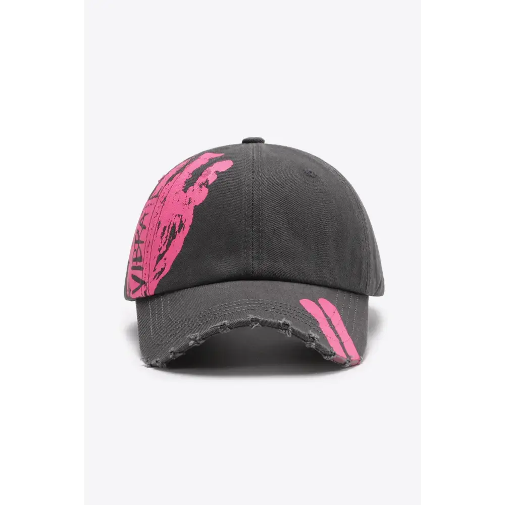 VIBRA Graphic Distressed Adjustable Baseball Cap