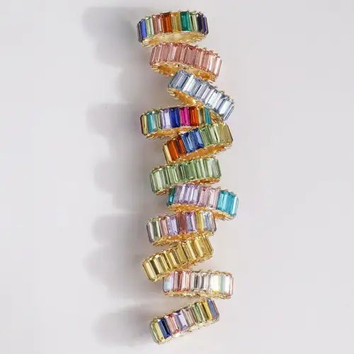 Vibrant 18K Round Gemstone Design Rings for a High-End Look