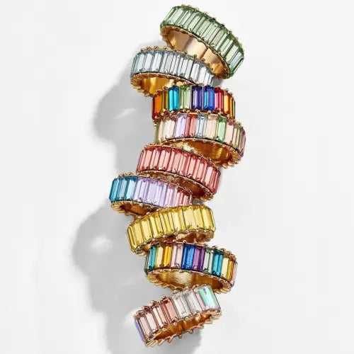 Vibrant 18K Round Gemstone Design Rings for a High-End Look