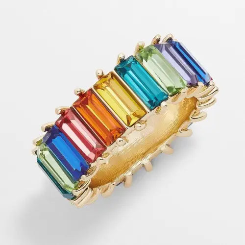 Vibrant 18K Round Gemstone Design Rings for a High-End Look