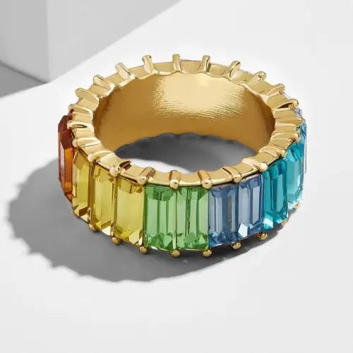 Vibrant 18K Round Gemstone Design Rings for a High-End Look