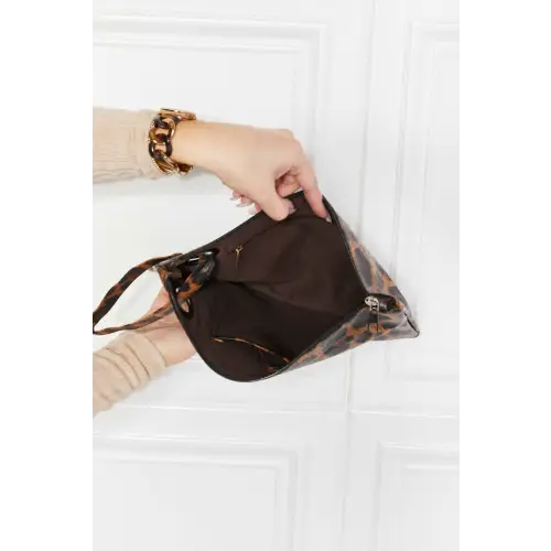 Vibrant Black Leather Wristlet Clutch