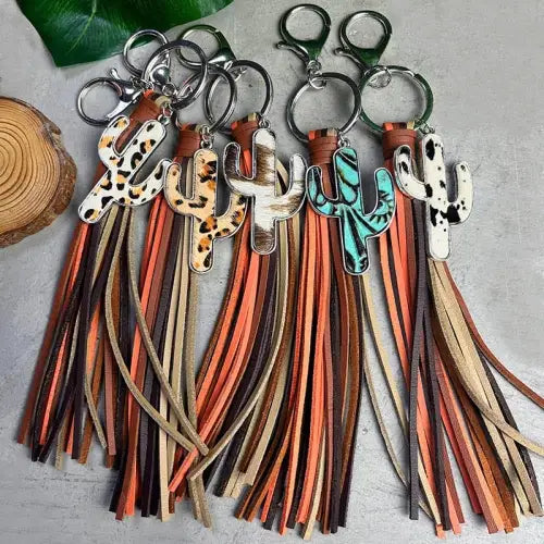 Colorful Cactus Keychain