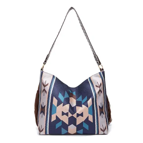 Geometric Canvas Tote Bag - CM Fashion