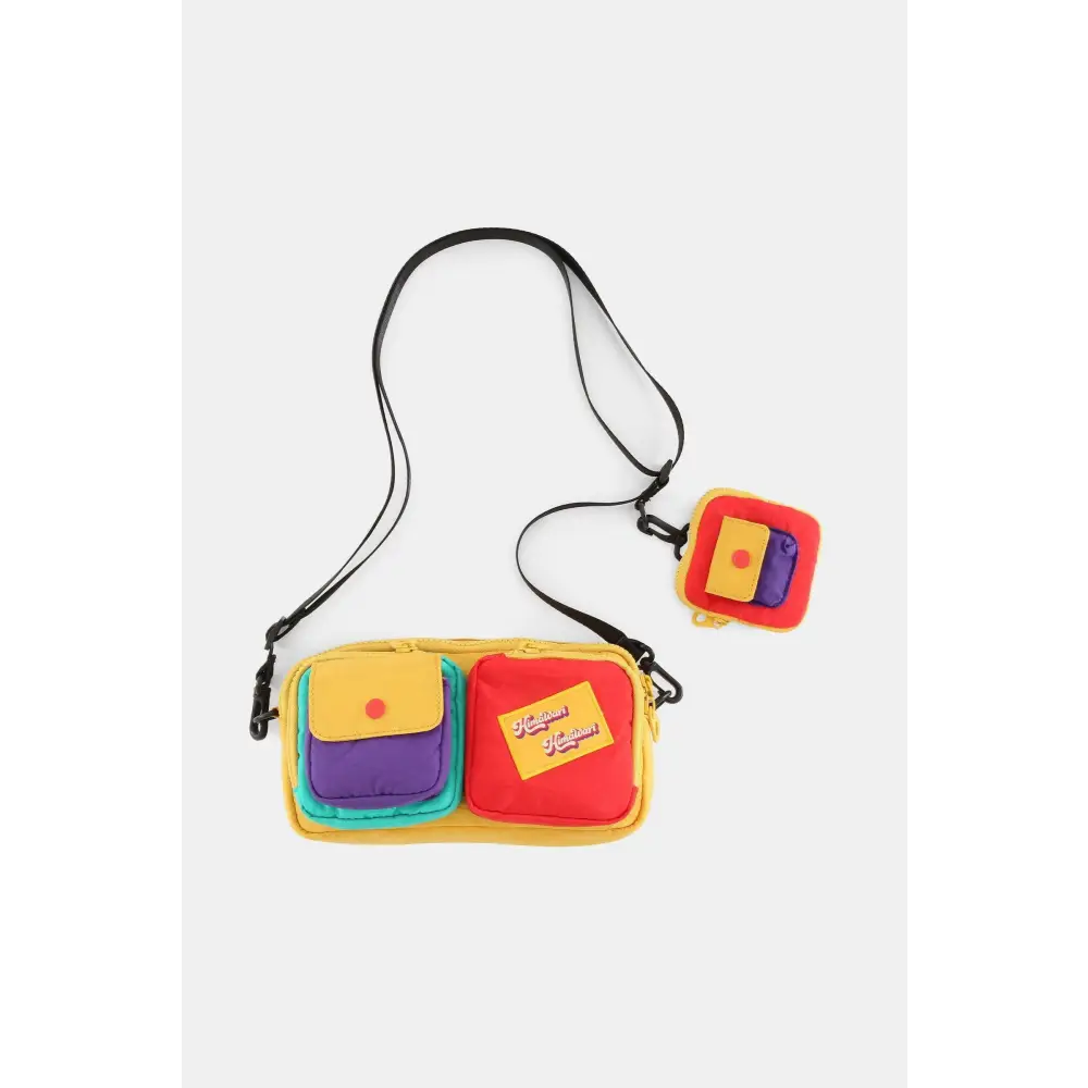 Vibrant Himawari Removable Strap Nylon Crossbody Bag with Coin Purse