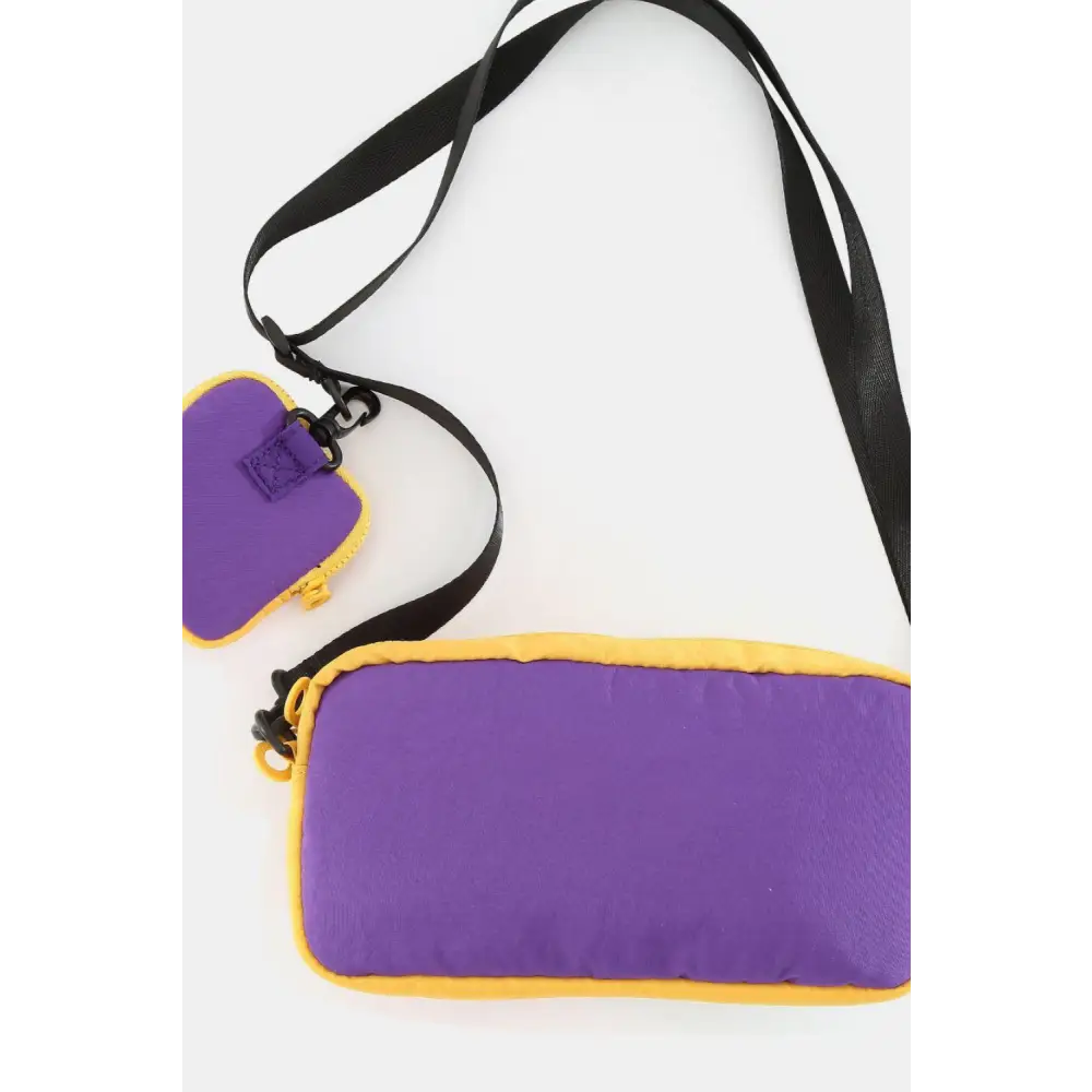 Vibrant Himawari Removable Strap Nylon Crossbody Bag with Coin Purse