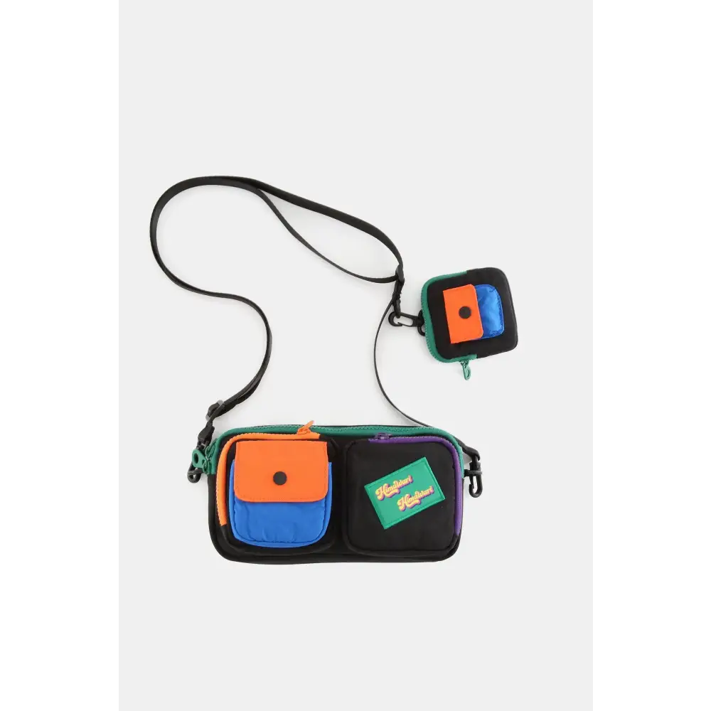 Vibrant Himawari Removable Strap Nylon Crossbody Bag with Coin Purse