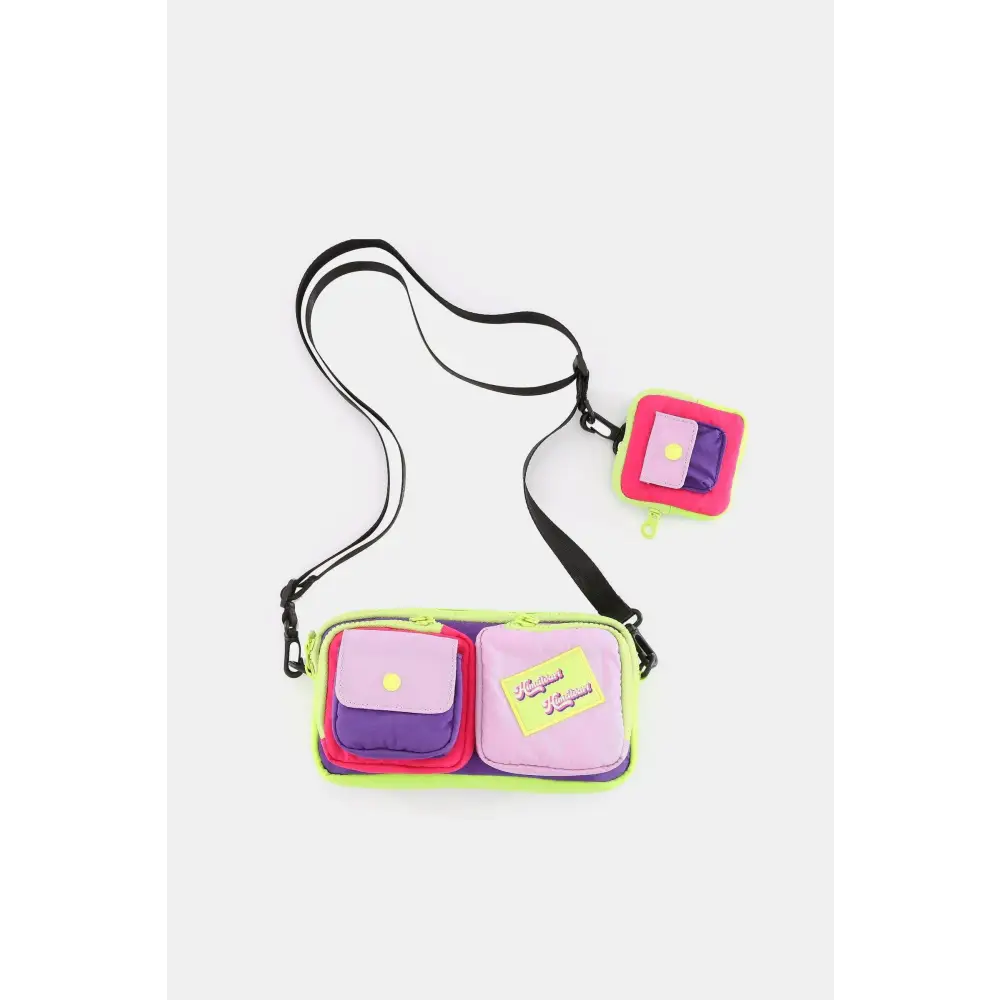 Vibrant Himawari Removable Strap Nylon Crossbody Bag with Coin Purse