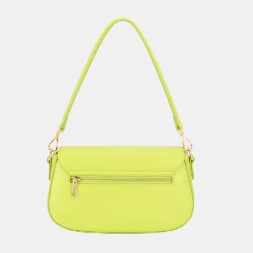 Vibrant Lime David Jones PU Leather Shoulder Bag