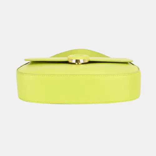 Vibrant Lime David Jones PU Leather Shoulder Bag