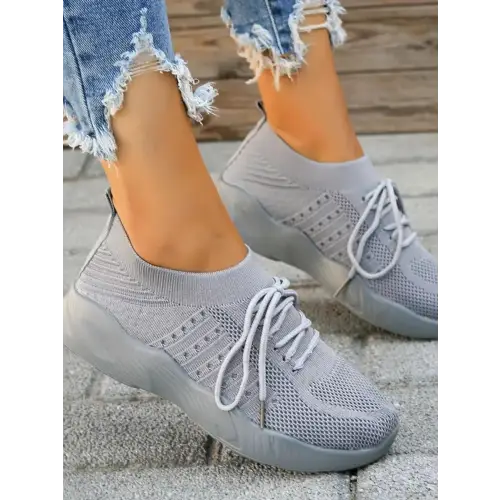 Vibrant Mesh Round Toe Sneakers